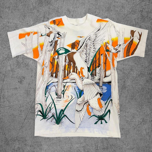 90s Fall Duck Hunting AOP Tee - L