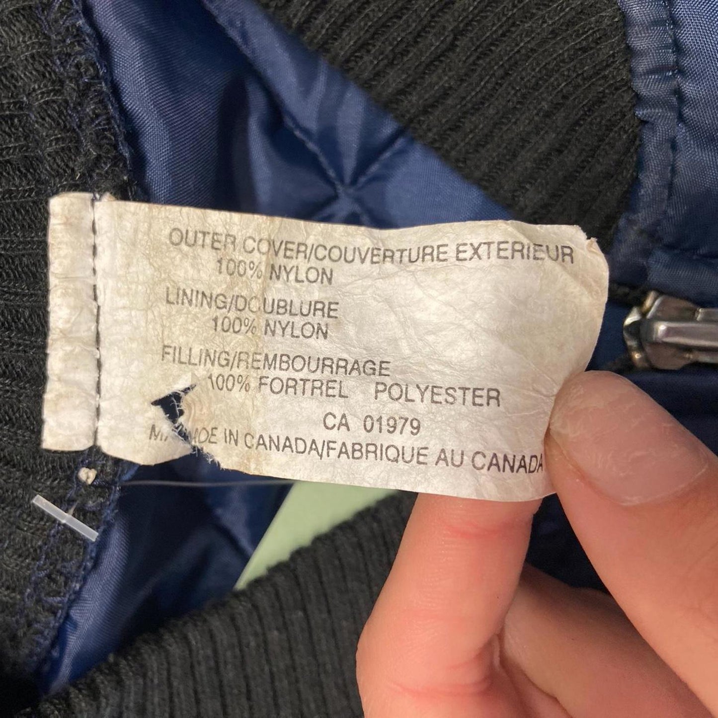 Vintage Navy Blue Military Flight Jacket - L