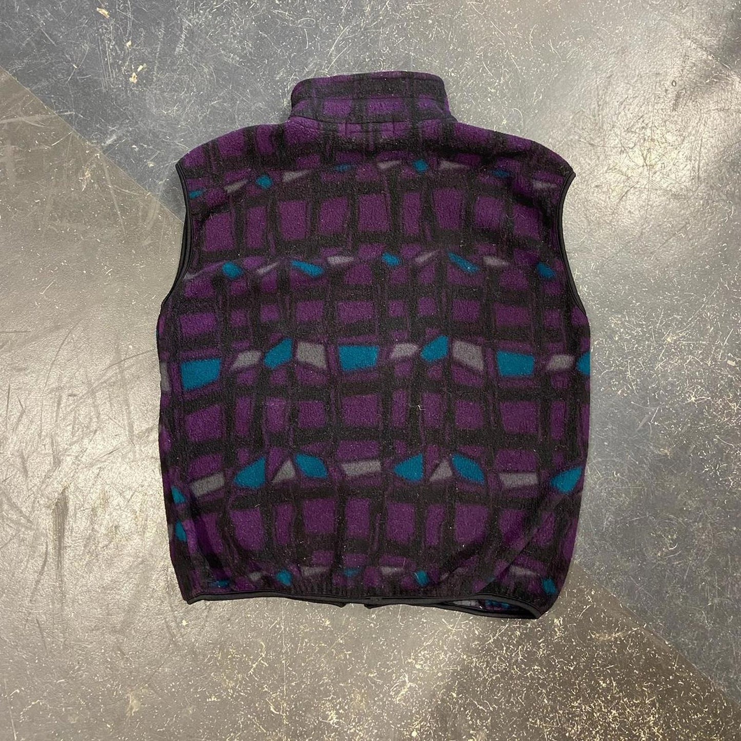 90s Purple Aztec Fleece Vest - L