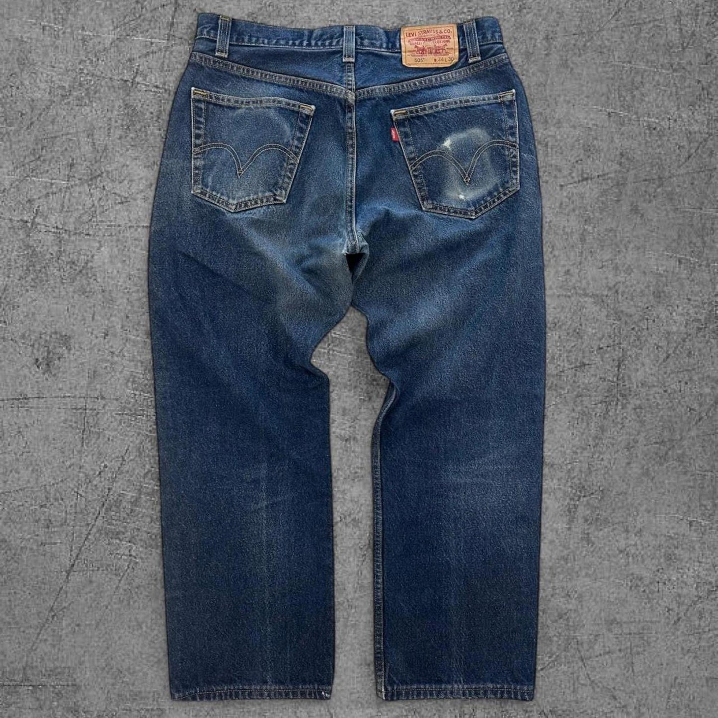 Y2K Faded Dark Wash Levi 505 Jeans - 34