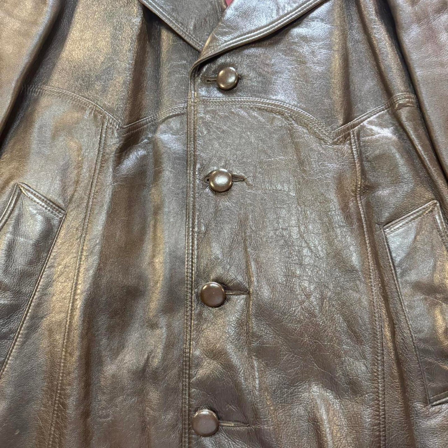 1970s Mr & Mrs Leather Brown Western Leather Jacket - L