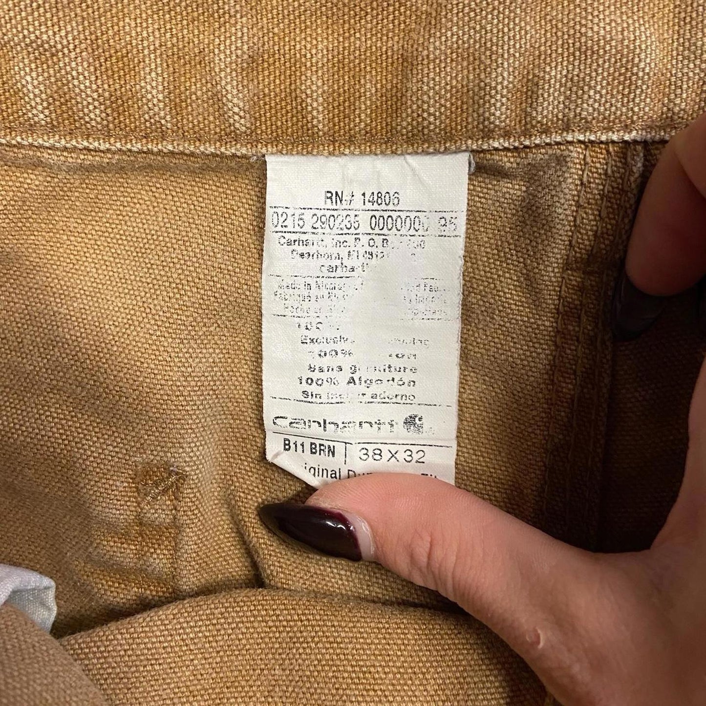 Tan Carhartt Dungarees - 38