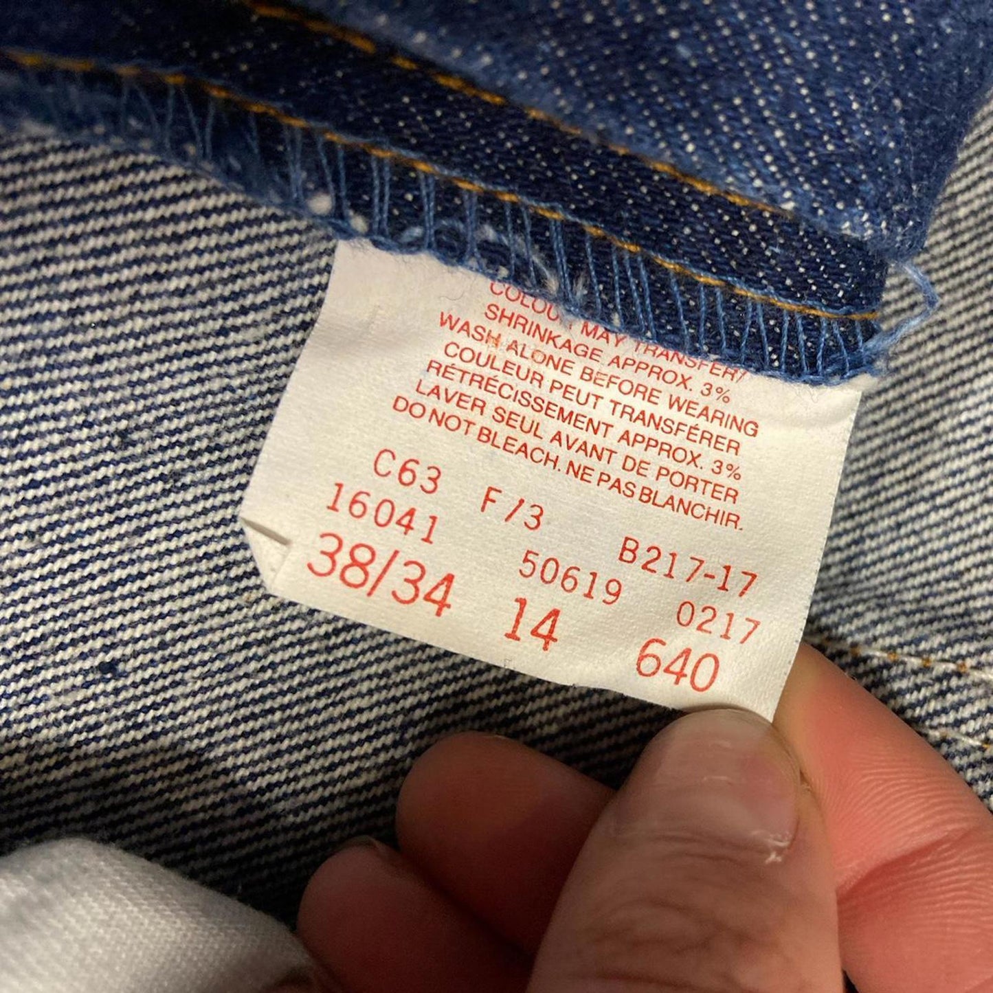 Vintage Dark Wash Levi Orange Tabs - 38