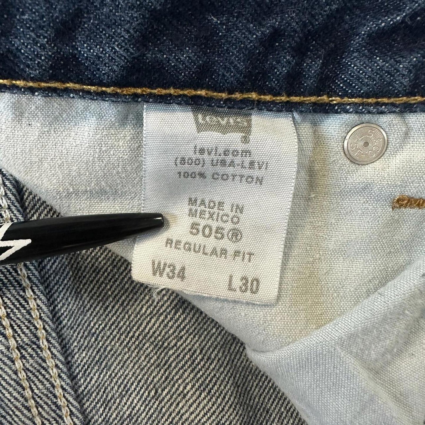 Y2K Faded Dark Wash Levi 505 Jeans - 34