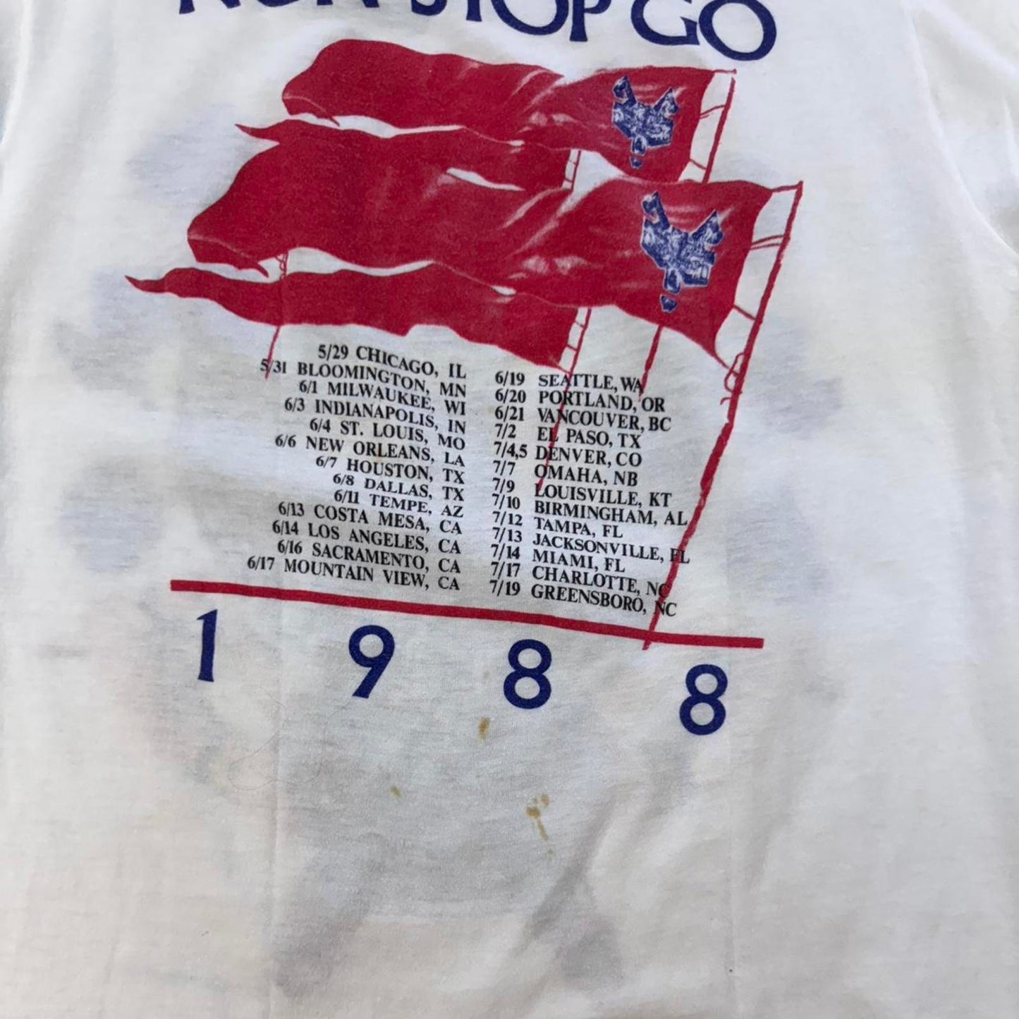 1988 Robert Plant Non Stop Go Tour Tee - M