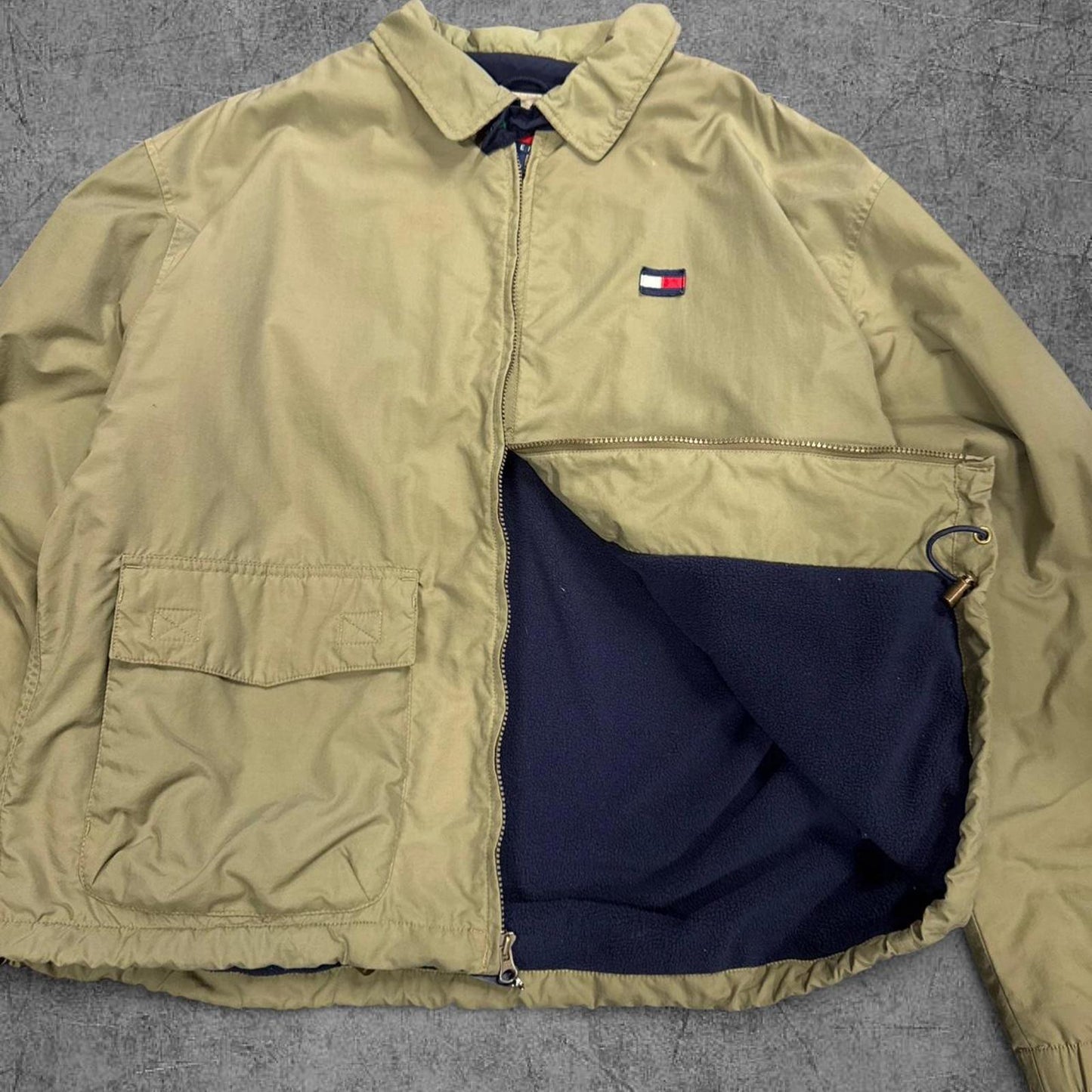 Vintage 90s Fleece Lined Olive Tommy Hilfiger Jacket - XL