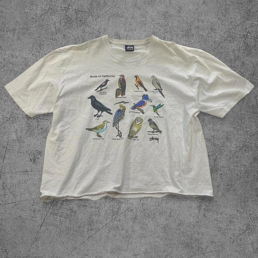Cropped Stussy Birds of California Tee - XL
