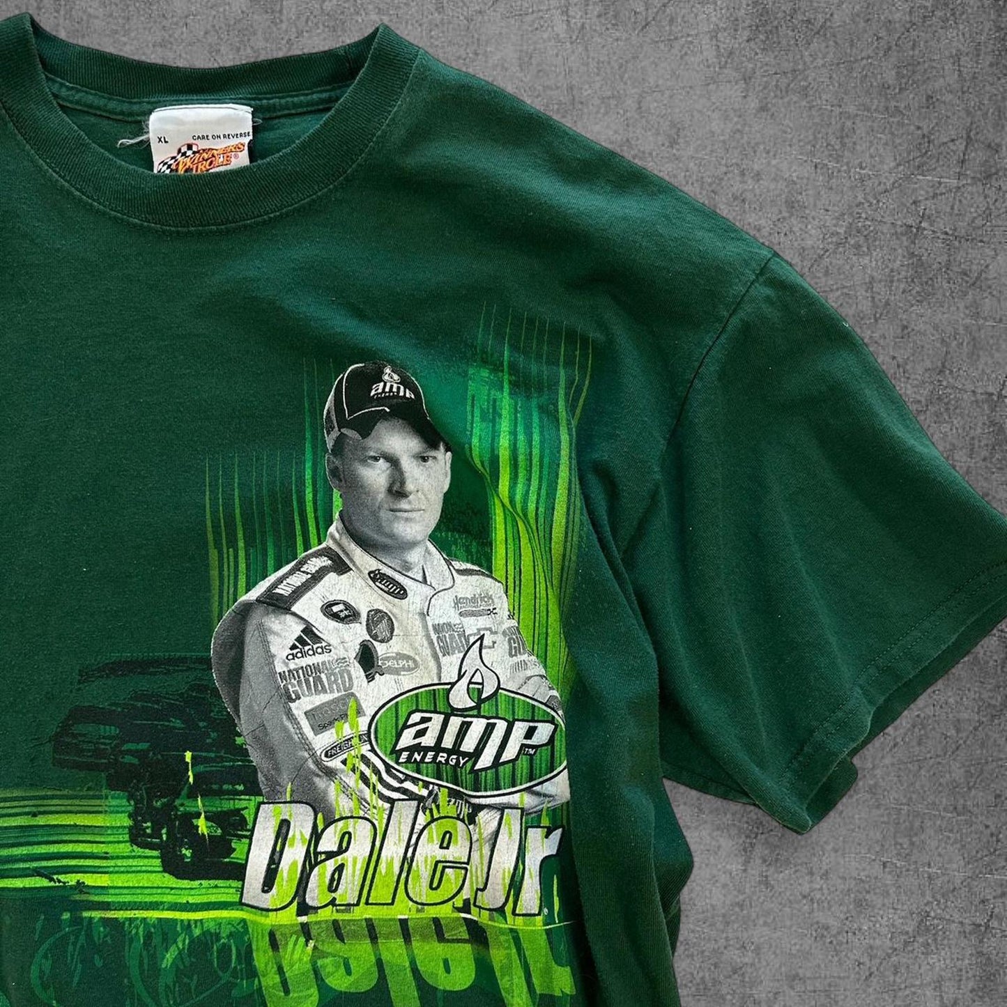 Vintage Dale Jr Green NASCAR Tee - XL