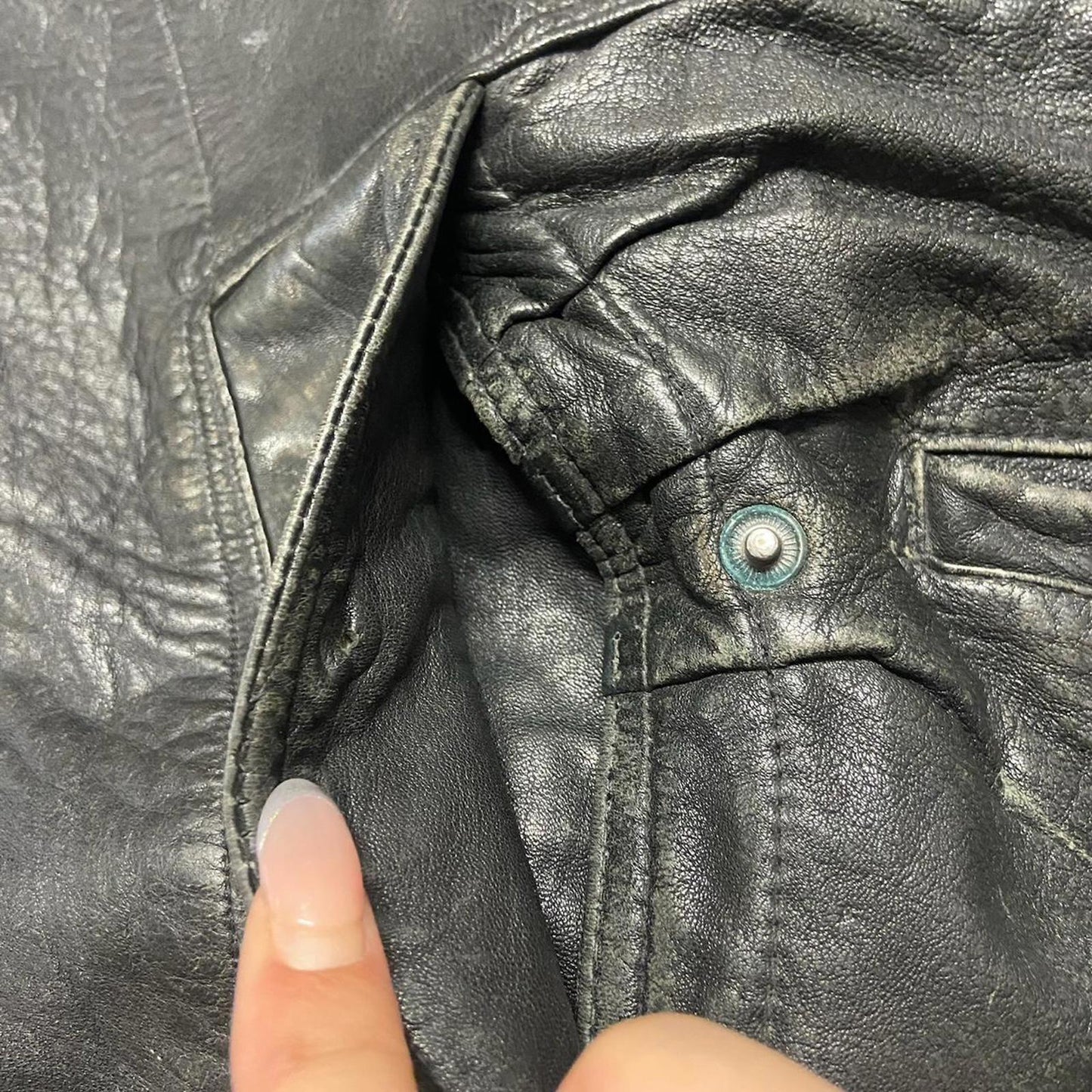 80s Faded Flight Leather Bomber Jacket - XL