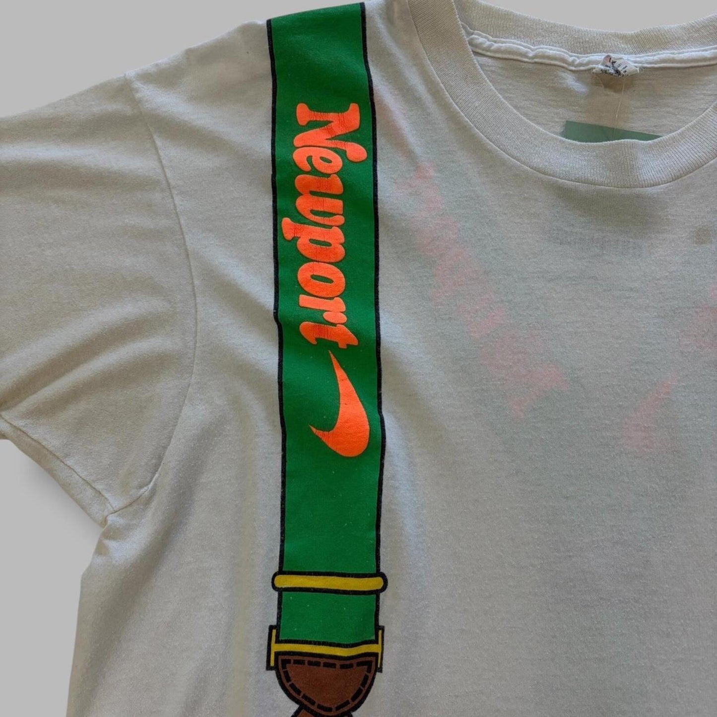 80s Newport cigarets suspenders tee - M