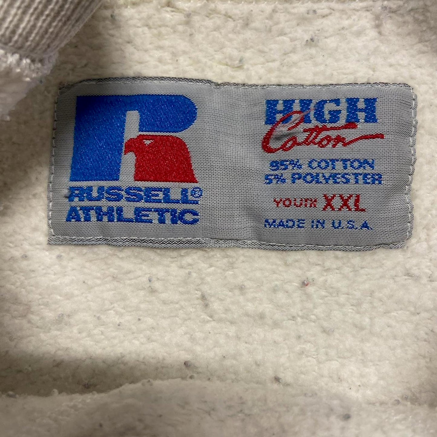 90s Striped Notre Dame Russell Athletic Crewneck - L