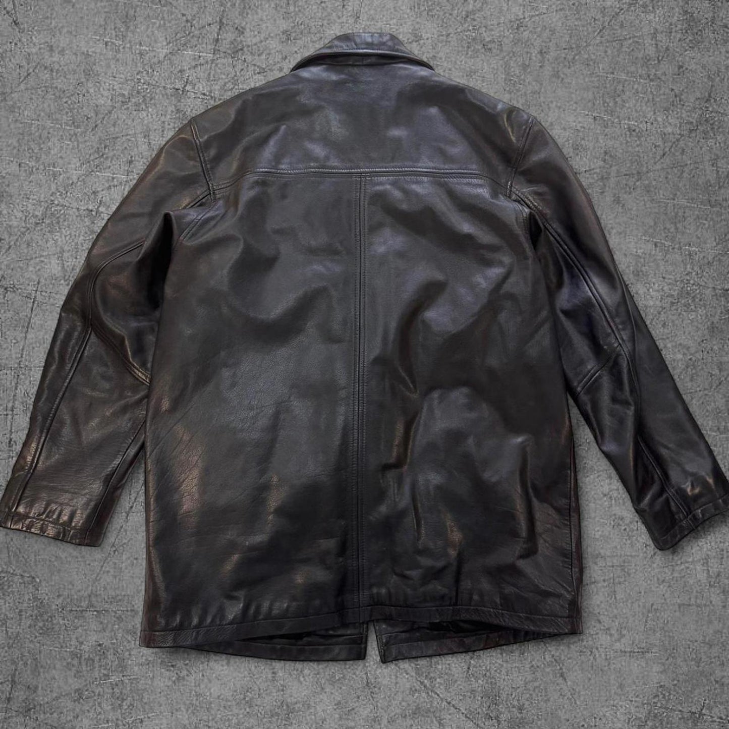 Vintage Oscar Leopold 100% Leather Trench Coat - L