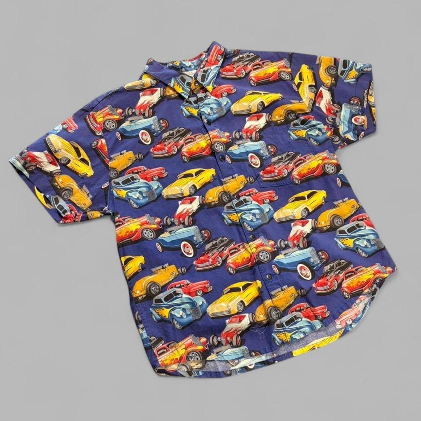 Vintage 90s Hot Rod AOP Button Up - XL