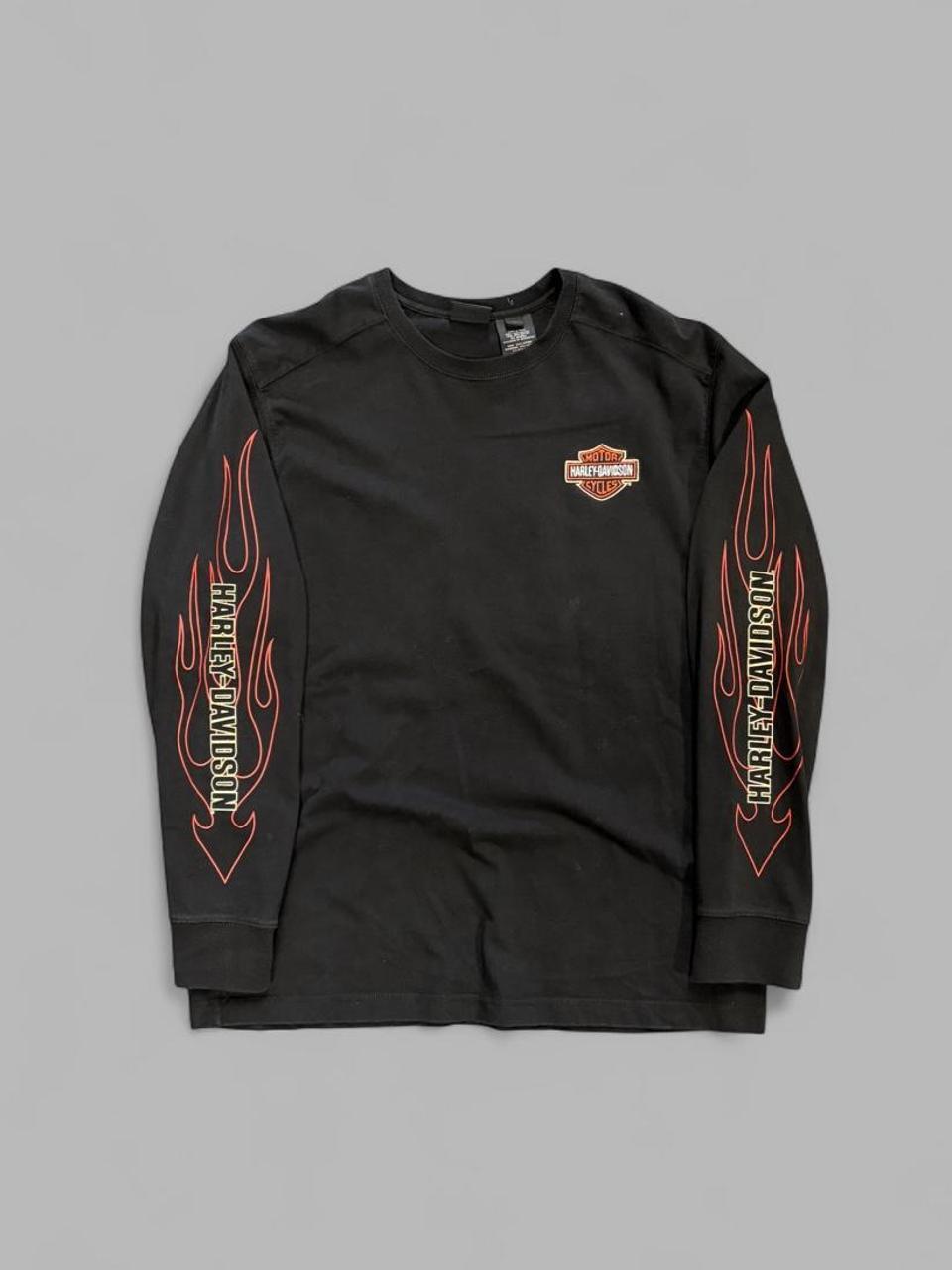 Y2K Harley Davidson Flames Long Sleeve - XL