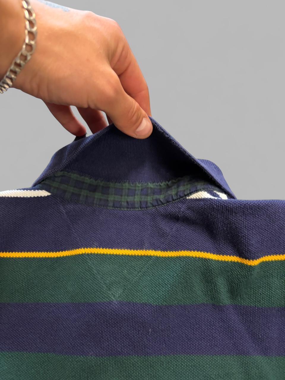 Vintage 90s Tommy Hilfiger Striped Polo Long Sleeve - L