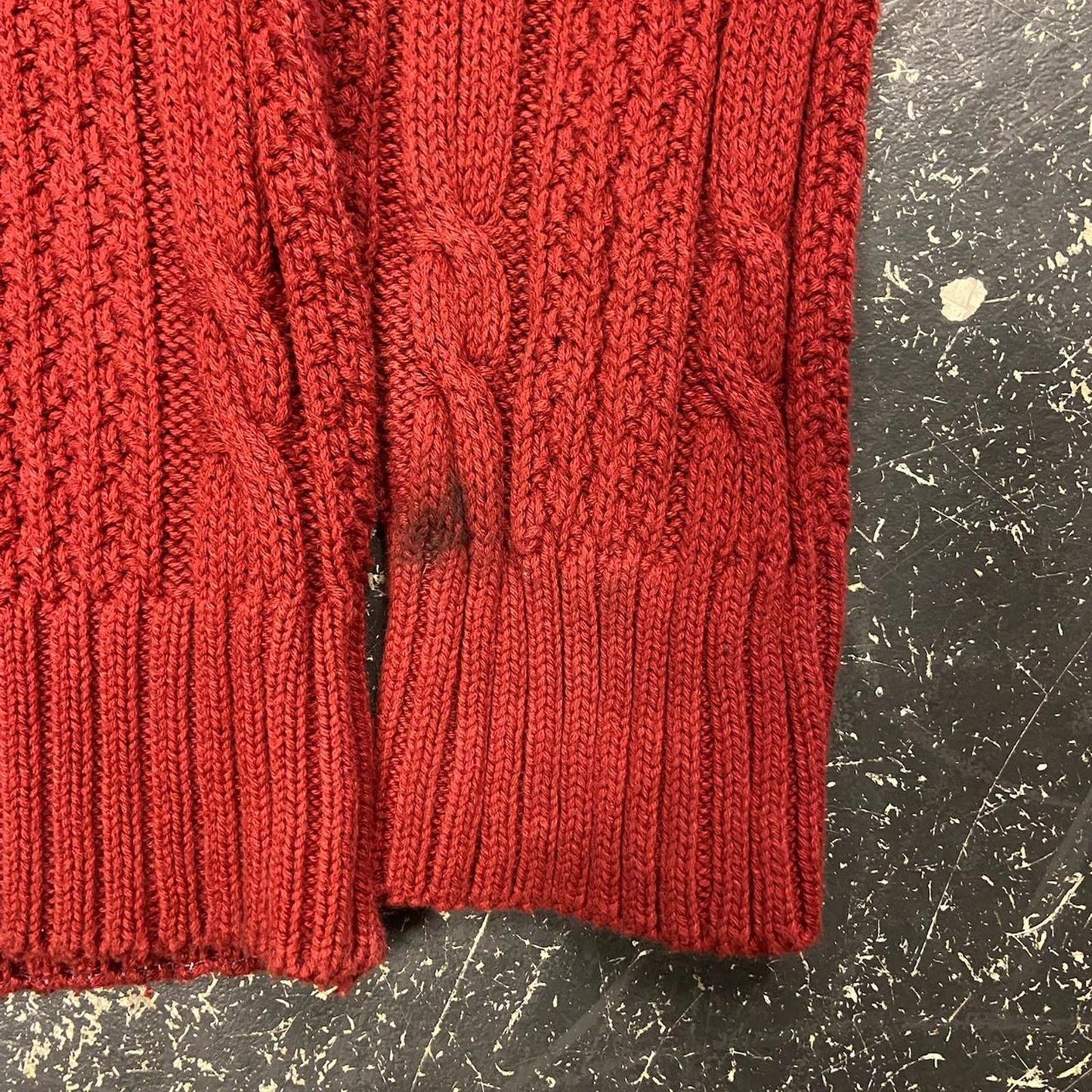 Vintage R&R Red Cable Knit - L