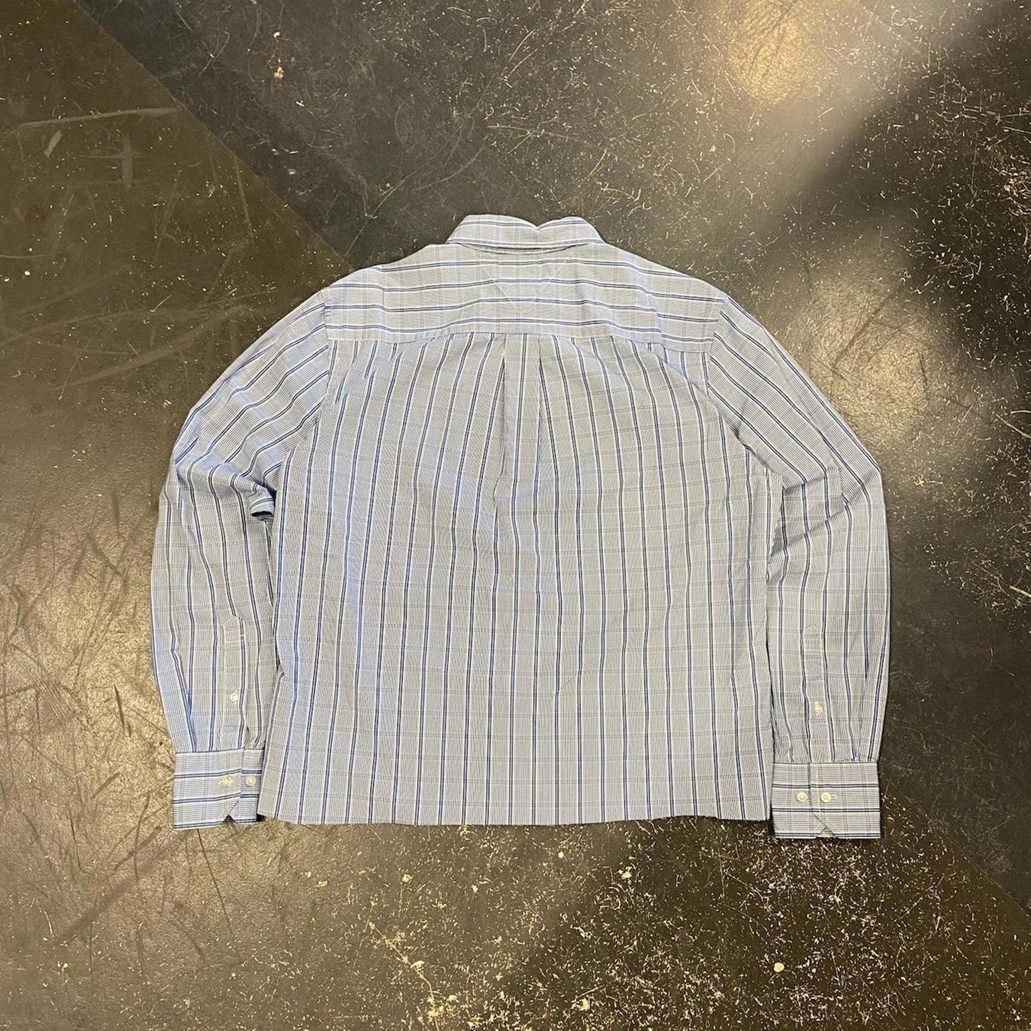 Cropped Tommy Hilfiger Blue Striped Plaid Long Sleeve - L