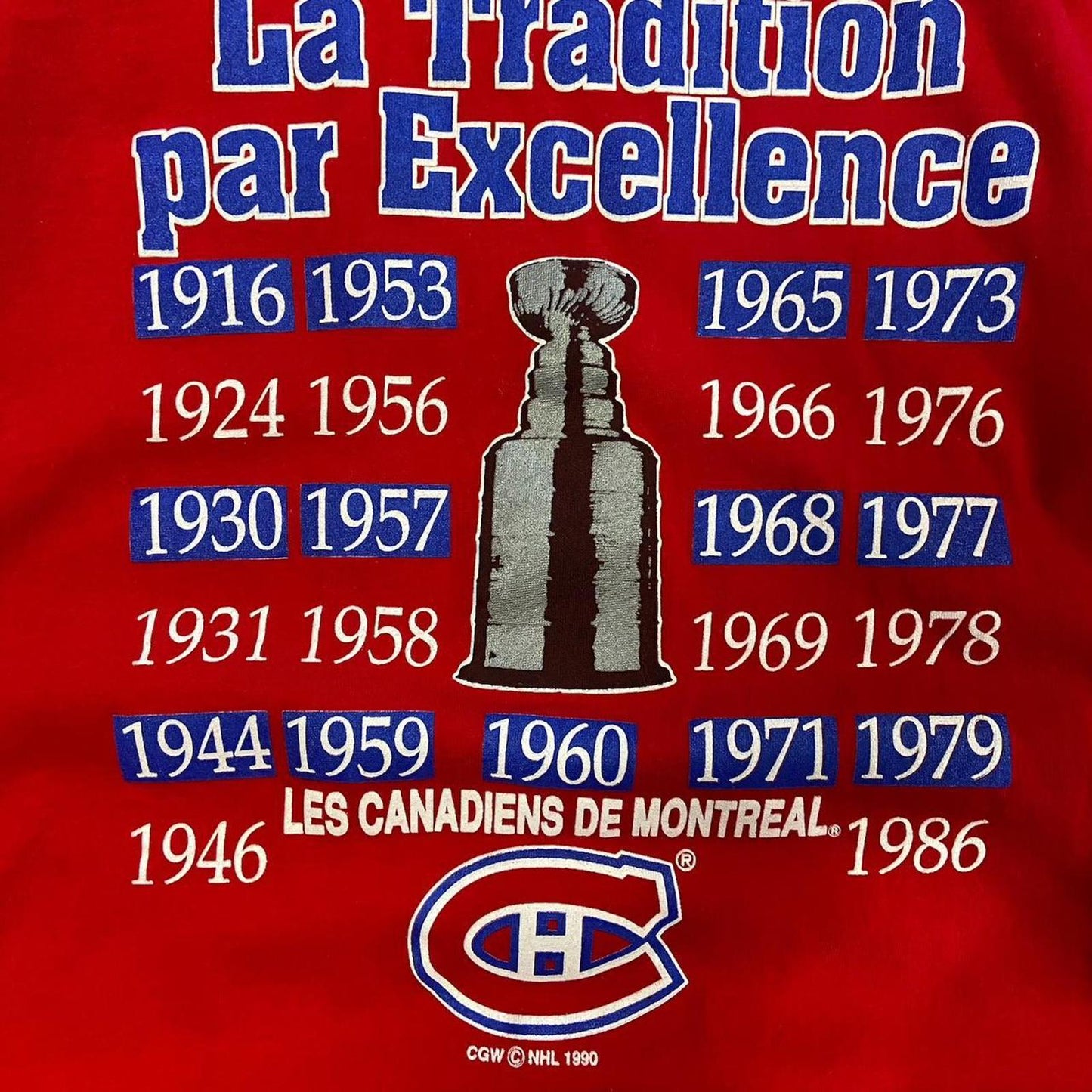 1990 Montreal Canadians NHL Championship Tee - S