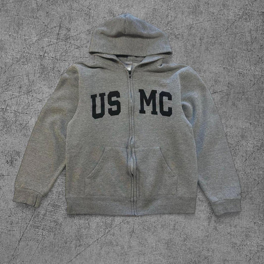 Vintage USMC Zip Up Hoodie - M