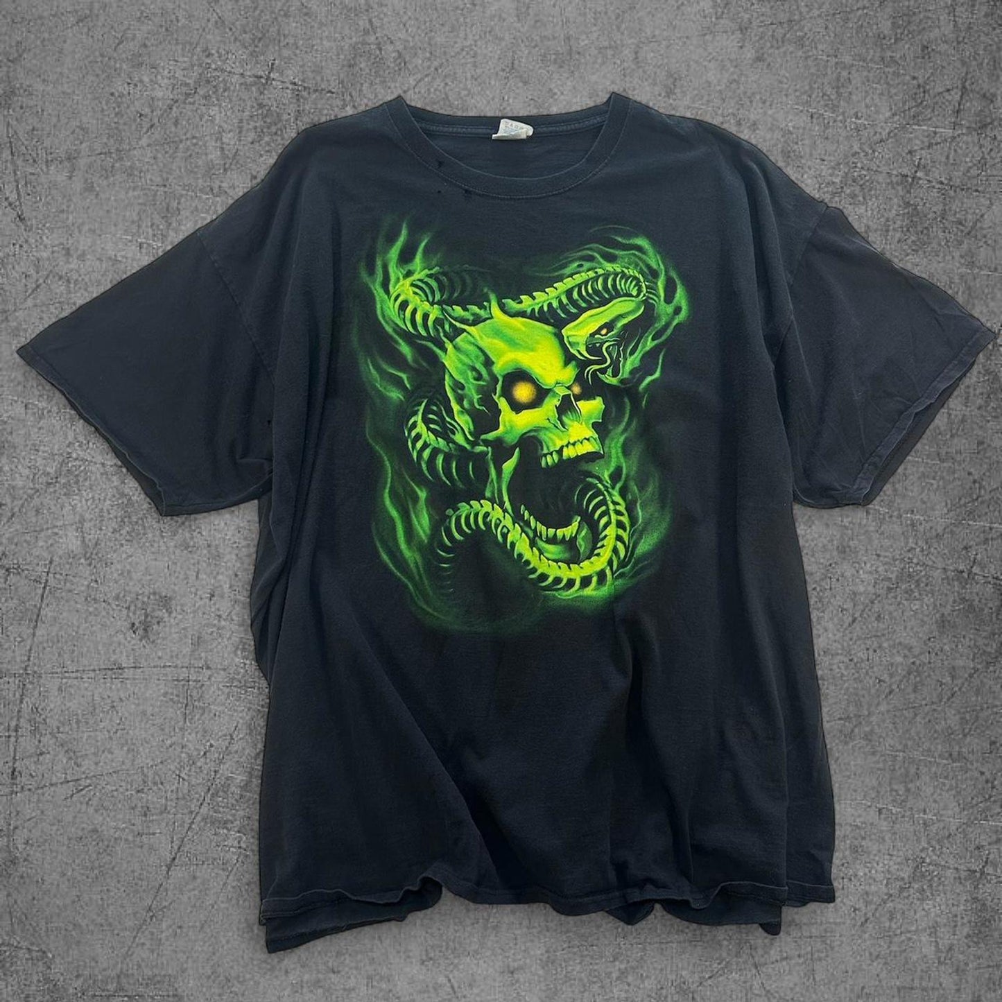 Y2K Green Snake Skull Tee - 3XL