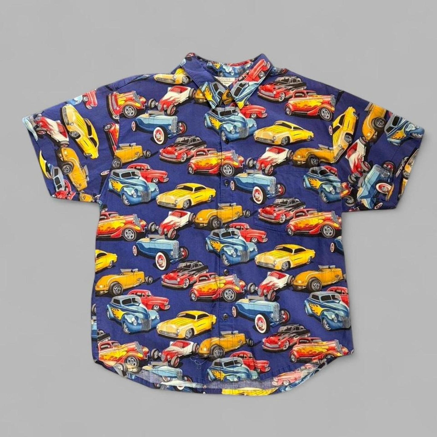 Vintage 90s Hot Rod AOP Button Up - XL
