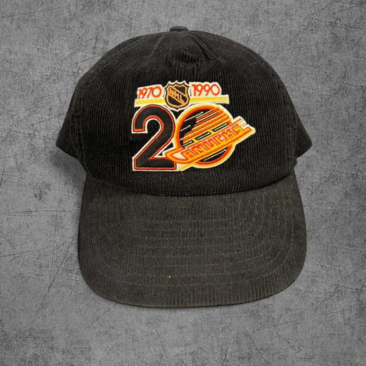 90s Vancouver Canucks Skate Logo Anniversary Corduroy Cap