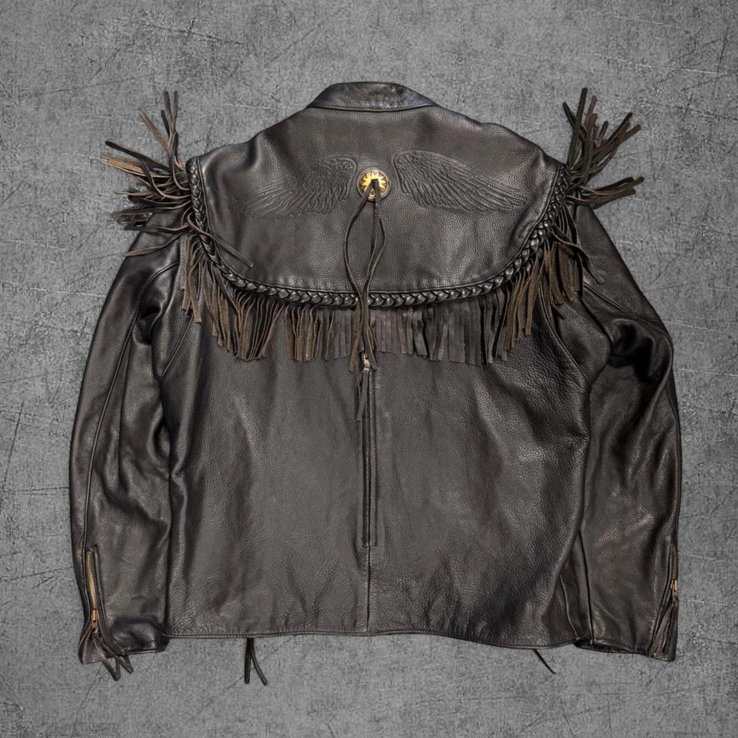 Vintage Harley Davidson Willie G Leather Biker Jacket _ L