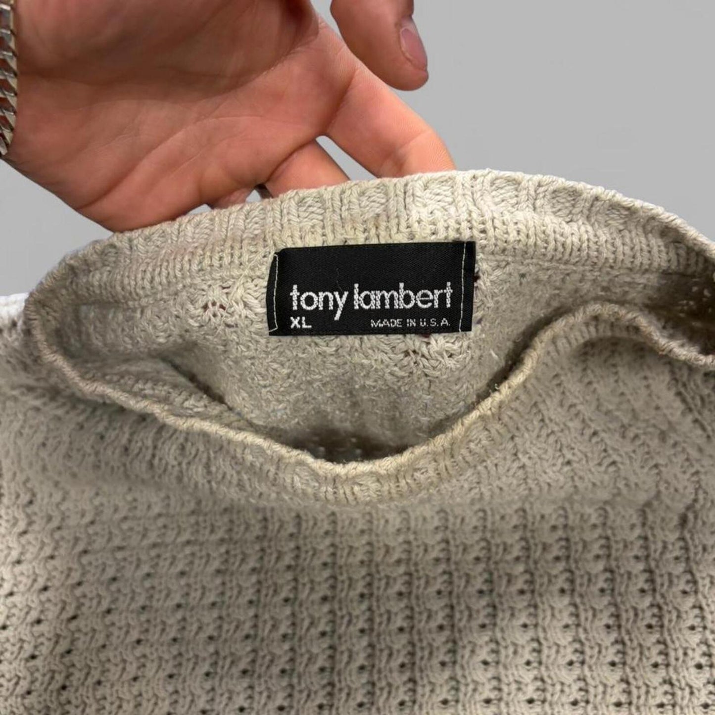 Vintage 90s Tony Lambert Waffle Knit - XL
