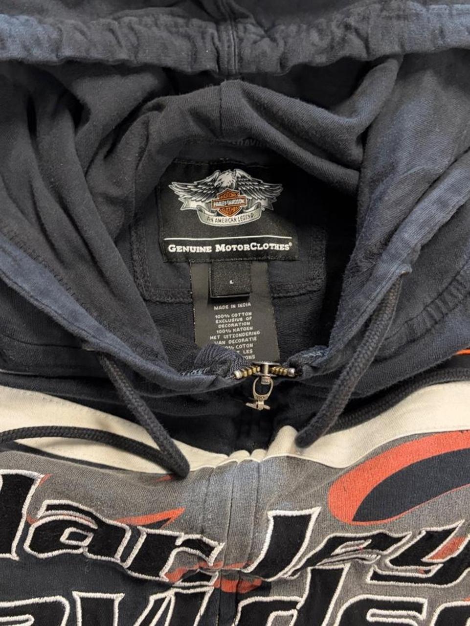 Y2K Harley Davidson Racing Zip Up AOP Hoodie - L